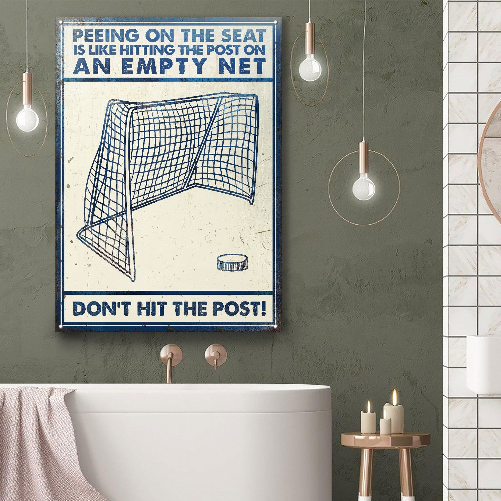 Hockey Don't Hit The Post Customized Classic Metal Signs