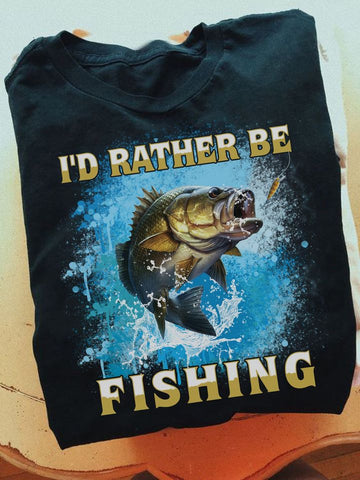 I'd Rather Be Fishing Love Fishing - Standard T-shirt