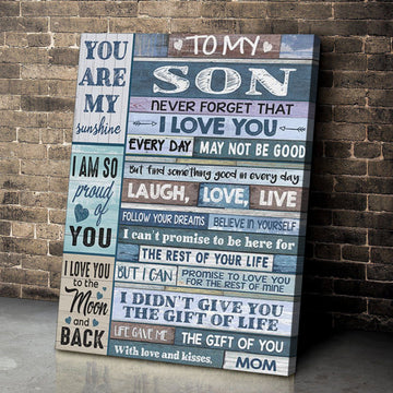 To My Son You Are My Sunshine Canvas Gift For Son Gift From Mom