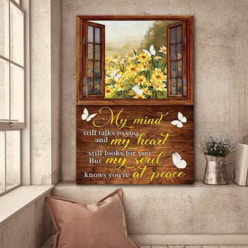 Flowers Window My mind still talks to you - Matte Canvas
