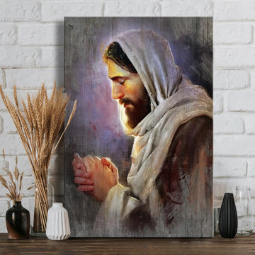 Jesus prayer for healing watercolor drawing - Matte Canvas