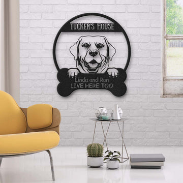 Labrador Retriever's House Dog Lovers Personalized Metal Sign