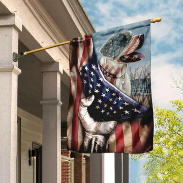 Labrador Retriever Patriot American Flag Independence Day - House Flag