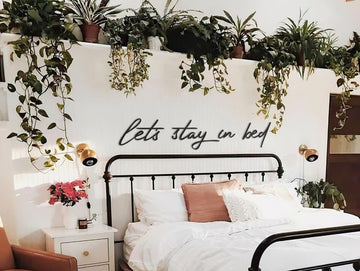 Let's Stay in Bed Wall Art For Bedroom  -  Metal Sign Home Decor