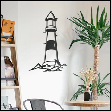 Lighthouse Ocean Sea  Decor  |  Wall Art - Cut Metal Sign