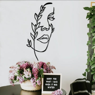 Girl Face Wall Art For Living Room  -  Metal Sign Home Decor