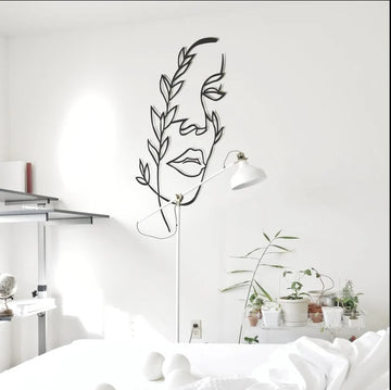 Girl Face Wall Art For Living Room  -  Metal Sign Home Decor