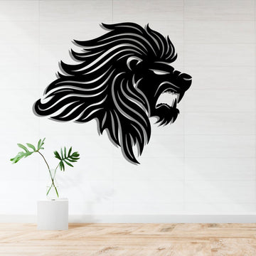 Lion Head | Wall Art Decor - Cut Metal Sign