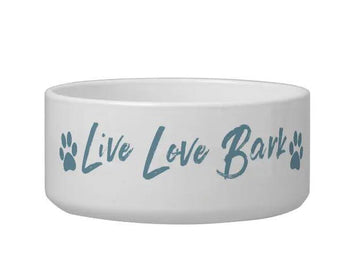 Live Love Bark With Paw Prints - Pet Bowl