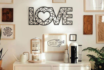 Geometric Love Decor | Wall Art - Cut Metal Sign