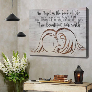 Memorial Gift Loss Of Baby Too Beautiful For Earth Canvas