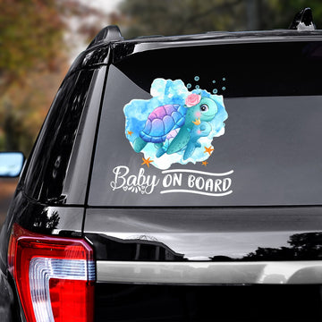Little Turtle Baby On Board Mom And Baby - Decal