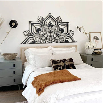 Yoga Lotus Flower Mandala Style Wall Art -  Metal Sign Home Decor