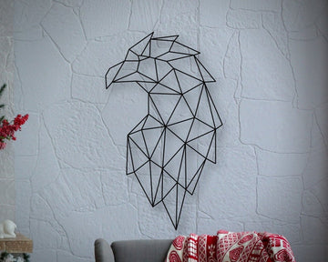 Geometric Eagle Head | Wall Art Decor - Cut Metal Sign