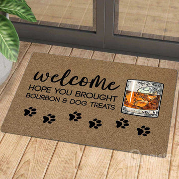Hope You Brought Bourbon and Dog Treats - Doormat