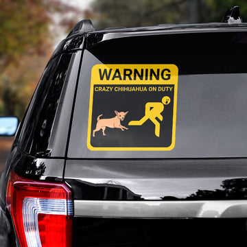 Chihuahua On Duty Warning Decal
