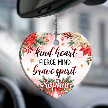 Mother Christmas Gift Kind Heart Fierce Mind Brave Spirit Personalized Ceramic Ornament