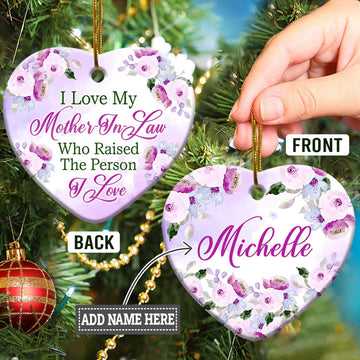 Mother Gift I Love My Mother In Law Personalized Ceramic Ornament