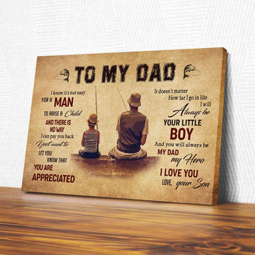 Gift For Dad You Are Appreciated Fishing Horizontal Canvas