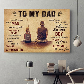 Gift For Dad You Are Appreciated Fishing Horizontal Canvas
