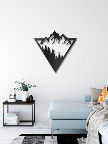 Mountain Nature Forest | Decor | Wall Art - Cut Metal Sign