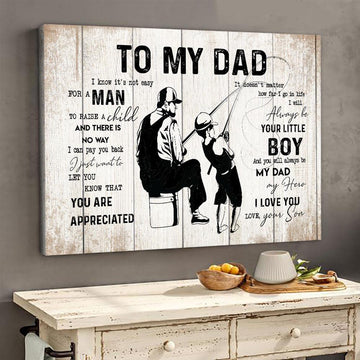 Fishing Gifts For Dad From Son Fishing Dad Fishing Lover Canvas Gift For Dad