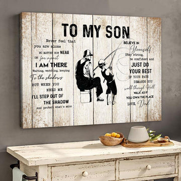 Fishing Gift To My Son From Dad Fishing Lover Canvas Gift For Son