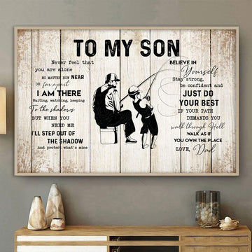 Fishing Gift To My Son From Dad Fishing Lover Poster Birthday Gift For Son Wall Art