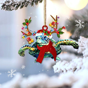 Turtle Reindeer Shape Christmas 2 sides Ornament