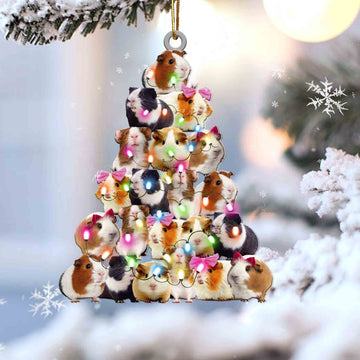 Guinea Pig Lovely Tree Christmas 2 sides Ornament