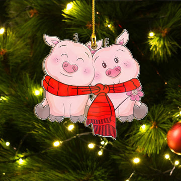 Pig perfect couple gift for pig lover gift for farmer ornament