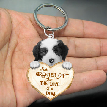 Old English Sheepdog What Greater Gift Than The Love Of A Dog Acrylic Keychain Dog Keychain, Old English Sheepdog Lover, Old English Sheepdog Gift