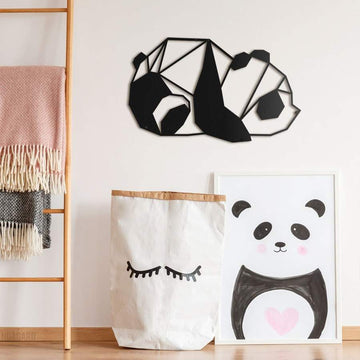 Geometric Panda Decor | Wall Art - Cut Metal Sign
