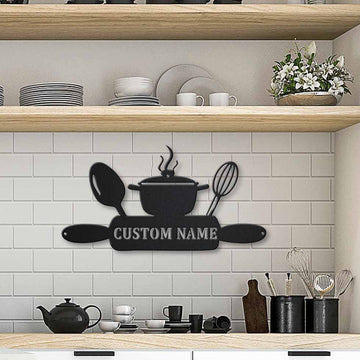 Personalized Kitchen Room Metal Sign Art - Cut Metal Sign