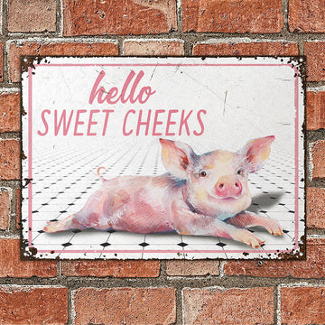 Pig Sweet Cheeks Customized Classic Metal Signs