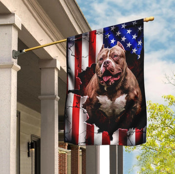 Pitbull Patriot America Flag Independence Day - House Flag
