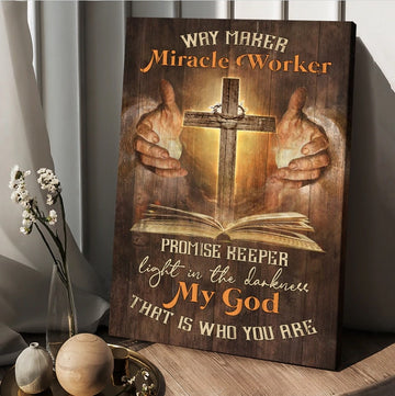 Jesus, Pray for healing, Cross, Bible, Way maker Miracle worker - Matte Canvas