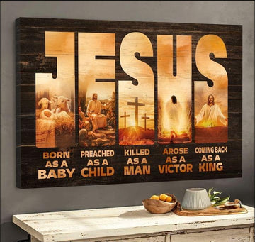 Jesus born as a baby preached as a child - Matte Canvas