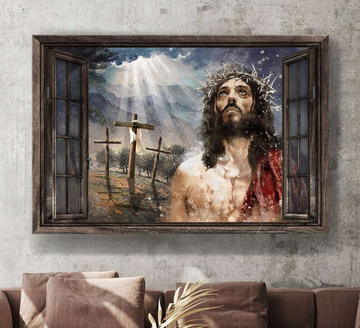 Jesus painting Light from heaven A sign of God He is our savior  - Matte Canvas