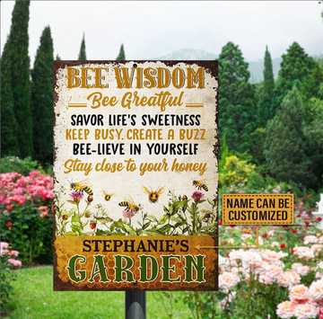 Personalized Bee Farm Garden Bee Wisdom Bee Grateful - Personalized Classic Metal Signs
