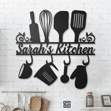 Steel Custom Art - Personalized Sarah's Kitchen - Cut Metal Sign