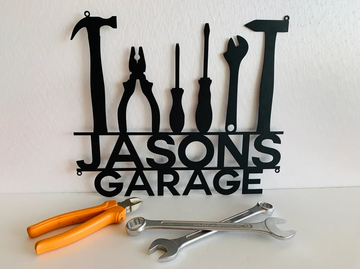 Personalized Metal Garage Sign - Cut Metal Sign