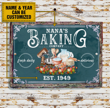 Personalized Baking Co Fresh Daily - Personalized Classic Metal Signs