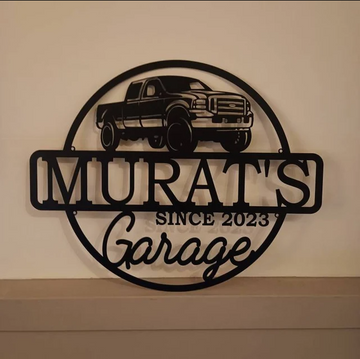 Personalized Garage Sign Est Year - Cut Metal Sign