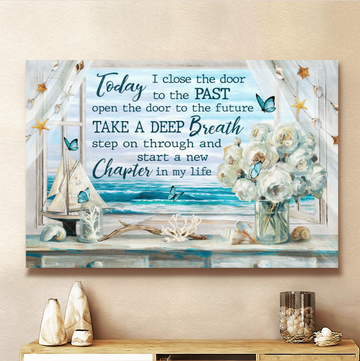 Jesus today i close the door to the past open the door to the future - Matte Canvas