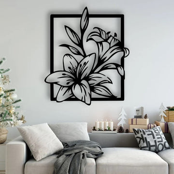 Lily Flower Garden - Metal House Sign