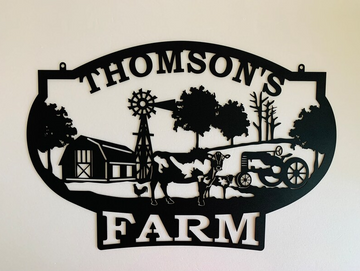 Personalized Farm Name Sign Custom Farm House - Cut Metal Sign