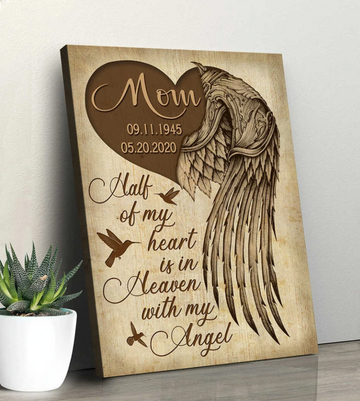 Half of my Heart is in Heaven with My Angel Personalized - Matte Canvas