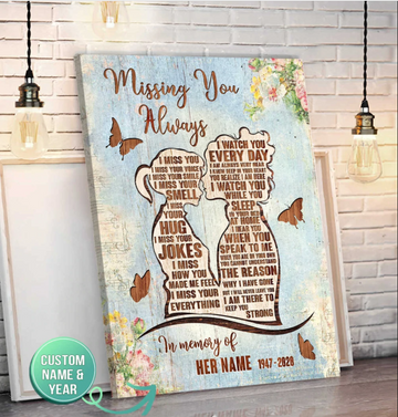 Mom and daughter Missing you always In memory of Personalized -  Matte Canvas