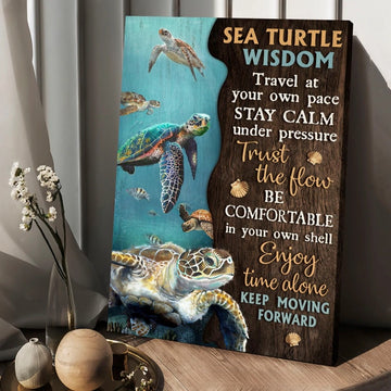 Sea Turtle Ocean world Keep moving forward - Matte Canvas